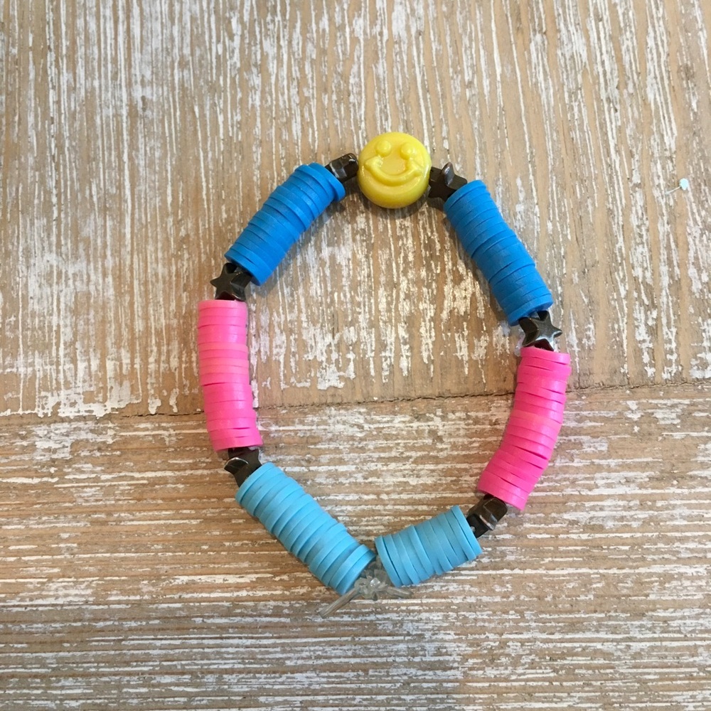 preppy blue and pink bracelet